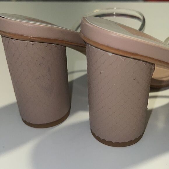 Dolce Vita Clear Double Strap Snake Print Heel Sandals Size 9.5 - Picture 12 of 16